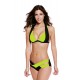 Black Yellow Color Patchwork Push up Swimwear