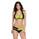 Black Yellow Color Patchwork Push up Swimwear