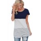 Blue Color Block Striped Long Top