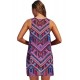 Purplish Boho Style Sheer Chiffon Beach Dress