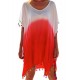 White Orange Tassel Beach Cover up