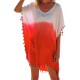 White Orange Tassel Beach Cover up